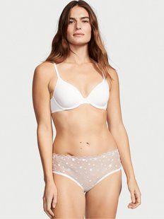 Трусики чики Victoria's Secret White Lace Cheeky Panty 26567452 фото