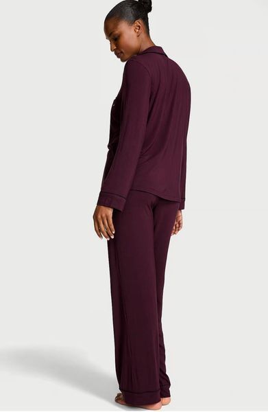 Піжама Victoria's Secret SoSoft™ Modal Long Pajama Set Burgundy — фото товару | VikkyStyle Піжама Victoria's Secret SoSoft™ Modal Long Pajama Set Burgundy — основне фото товару, вигляд спереду