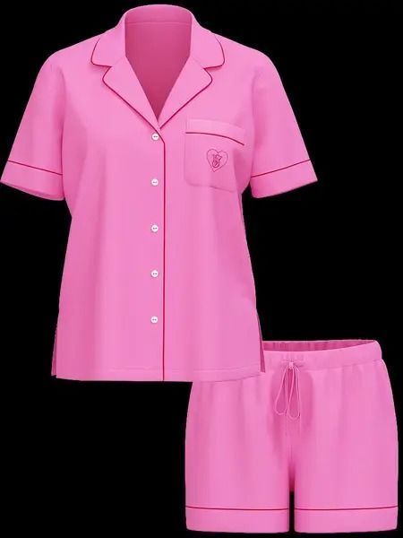 Подарунковий набір Victoria's Secret Піжама Modal Soft Short Pajama Set + Трусики Swiss Dot Dream Angels &mdash; основне фото товару, вигляд спереду