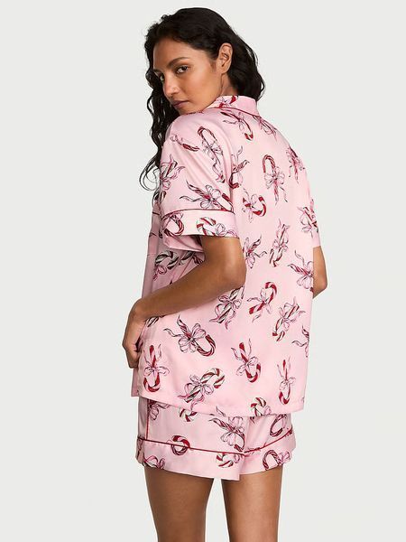 Піжама Сатинова Victoria's Secret Glazed Satin Short Pajama Set &mdash; основне фото товару, вигляд спереду