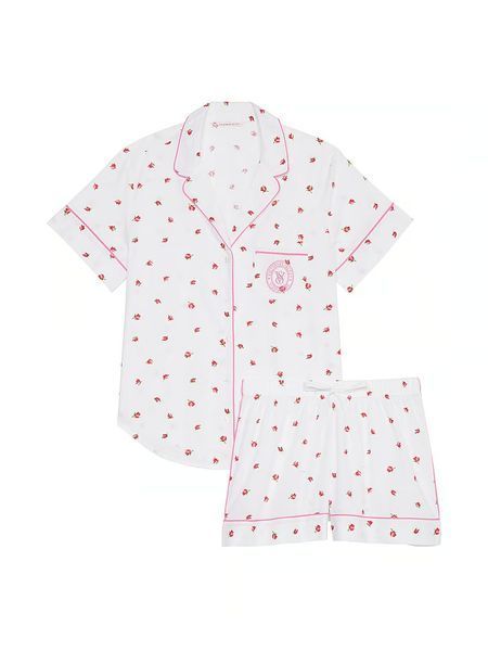 Піжама з шортами Victoria's Secret 100% Cotton Short Pajama Set &mdash; основне фото товару, вигляд спереду