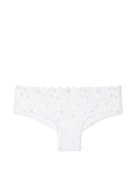 Трусики чікі Victoria's Secret White Lace Cheeky Panty 26567452 фото