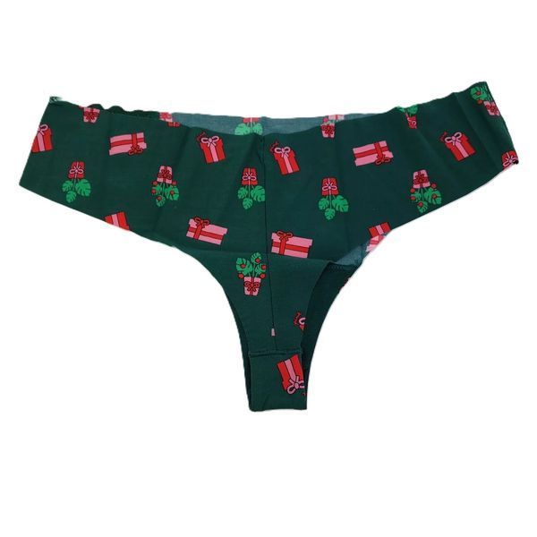 Трусики стрінги Victoria's Secret Green Christmas Presents Thong Panty &mdash; основне фото товару, вигляд спереду