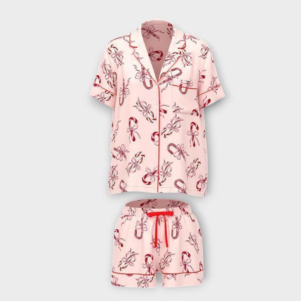 Піжама Сатинова Victoria's Secret Glazed Satin Short Pajama Set &mdash; основне фото товару, вигляд спереду