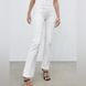 Джинси ZARA - High Waisted Straight Leg White Denim Jeans with Patchwork Detail, Білий, 36