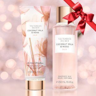 Подарунковий набір Victoria's Secret Natural Beauty Coconut Milk & Rose Fragrance Mist + Lotion &mdash; основне фото товару, вигляд спереду