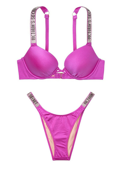 Купальник Victoria's Secret Bombshell Adds 2 cup push-up & Brazilian Bottom Fuchsia 26280742-26281325 фото