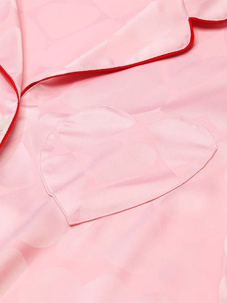 Пижама с шортами Victoria's Secret Glazed Satin Heart Short Pajama Set New 26985632 фото