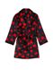 Халат Victoria's Secret Short Cozy Robe Black Lipstick Hearts, Чорний, XS/S