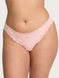 Трусики стринги Victoria's Secret Lace Trim Cotton Lace-Waist Thong Panty Angel Pink 27272085 фото 1