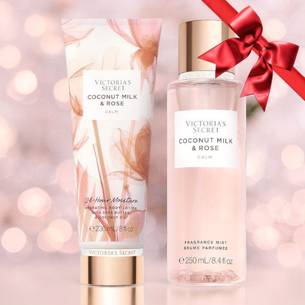 Подарунковий набір Victoria's Secret Natural Beauty Coconut Milk & Rose Fragrance Mist + Lotion 26533915-26573401 фото