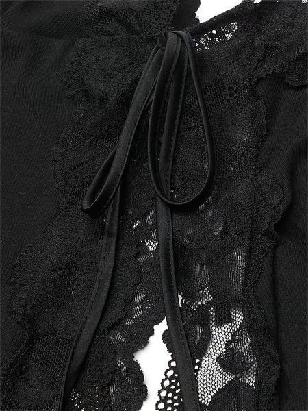 Піжама Victoria's Secret Ribbed Modal & Lace Cami Shorts Set &mdash; основне фото товару, вигляд спереду