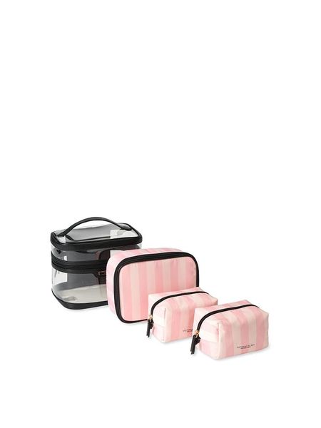 Косметичка Victoria's Secret 4 в 1 Makeup Bag Pink Stripe 26243274 фото