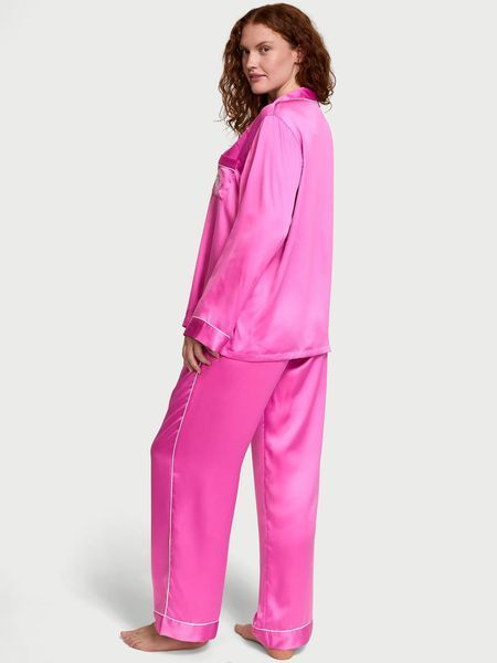 Піжама Сатинова Victoria's Secret Glazed Satin Shine Long Pajama Set  &mdash; основне фото товару, вигляд спереду