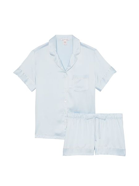 Піжама Victoria's Secret Satin Short Pajama Set Ballad Blue 26811397 фото