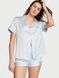 Піжама Victoria's Secret Satin Short Pajama Set Ballad Blue, Блакитний, S