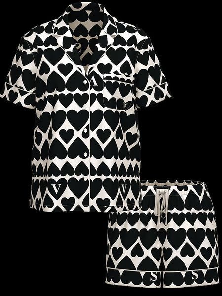 Піжама з шортами Victoria's Secret Glazed Satin Short Pajama Set New &mdash; основне фото товару, вигляд спереду