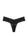 Мережевні Трусики Victoria's Secret Logo Cotton Thong Panty Black, Чорний, S