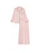 Піжама Victoria's Secret Satin Long Pajama Set Pink Stripe, Рожева смужка, XS, Regular