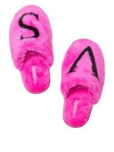 Домашние тапочки Victoria's Secret Closed Toe Faux Fur Slippers Pink 26667978 фото