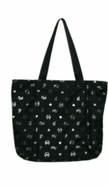 Сумка жіноча Victoria’s Secret Pink Beach Tote Bag Logo Black 24628284 фото