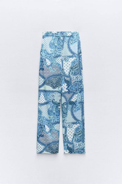 Костюм жіночий ZARA Paisley Print Shirt & Wide-Leg Trousers  25436546 фото