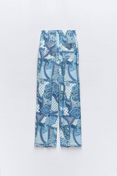 Костюм жіночий ZARA Paisley Print Shirt & Wide-Leg Trousers  25436546 фото