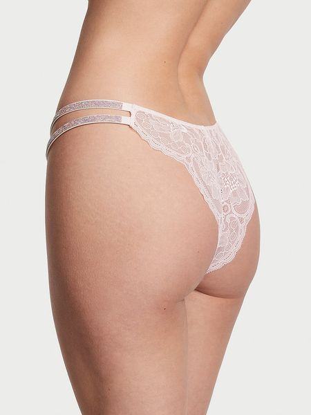 Трусики зі Стразами Victoria's Secret VERY SEXY Double Shine Strap Smooth Brazilian Panty White 26826549 фото