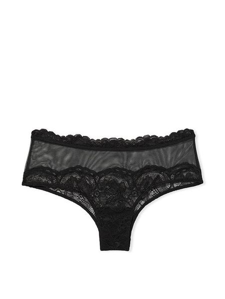 Трусики чікі Victoria's Secret Lace & Mesh Cheeky Panty 26420050 фото