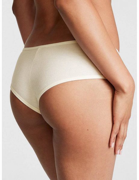 Хлопковые трусики Victoria's Secret Cotton Cheekster Panty Beige 26761961 фото