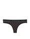 Хлопковые трусики стринги Victoria's Secret Logo Cotton Thong Panty Black Logo Hearts 26987574 фото 3
