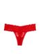 Мережевні Трусики Victoria's Secret Logo Cotton Thong Panty Red, Червоний, M