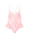 Сатиновий Ромпер Victoria’s Secret Satin Lace High-Leg Romper Pink, Рожевий, S