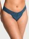 Трусики стринги Victoria's Secret Lace Thong Panty Blue 27066162 фото 1