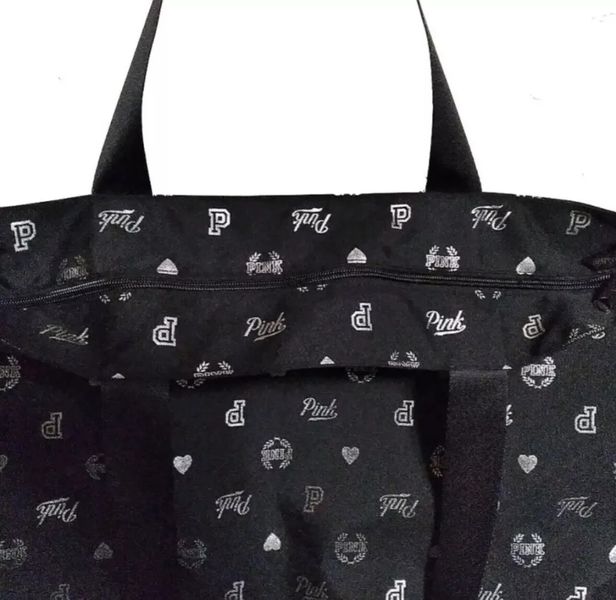 Сумка жіноча Victoria’s Secret Pink Beach Tote Bag Logo Black 24628284 фото