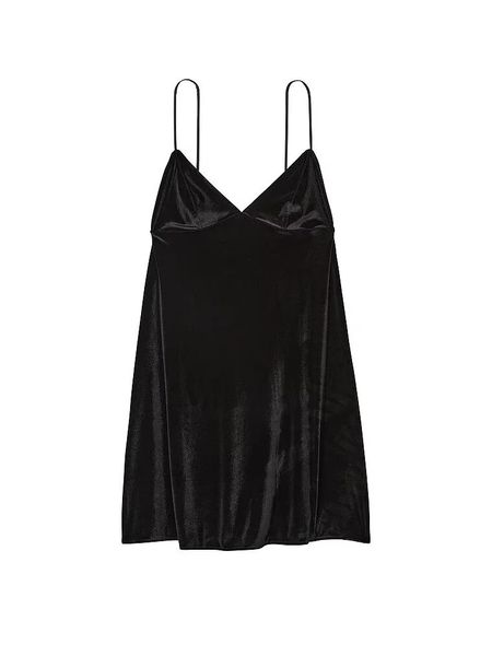 Нічна сорочка жіноча Victoria's Secret Velvet Slip Dress Black 26710798 фото