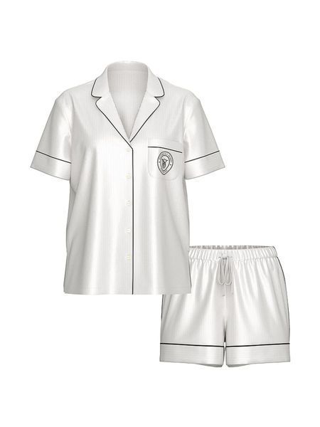 Піжама Victoria's Secret Glazed Satin Short Pajama Set — фото товару | VikkyStyle Піжама Victoria's Secret Glazed Satin Short Pajama Set — основне фото товару, вигляд спереду