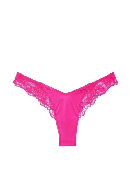 Трусики стрінги Victoria's Secret Very Sexy Rose Lace-Trim High-Leg Thong Panty &mdash; основне фото товару, вигляд спереду