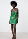 Сукня жіноча Zara Satin Flowered Print Green Dress, Зелений, S