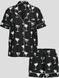 Подарунковий набір Victoria's Secret Піжама Сатинова Satin Short Pajama Set + Трусики стрінги Printed High-Leg Thong Panty &mdash; фото , вигляд з різних ракурсів
