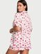 Набір Victoria's Secret Сатинова Піжама Glazed Satin Heart Short Pajama Set + Трусики White Kisses Thong Knickers &mdash; фото , вигляд з різних ракурсів