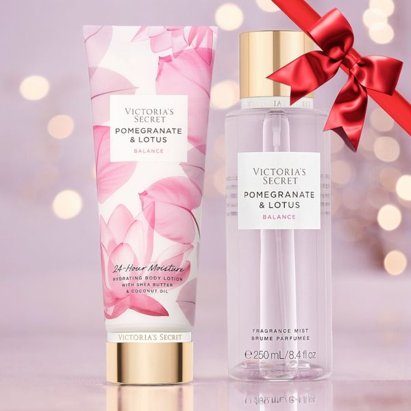 Подарунковий набір Victoria's Secret Natural Beauty Pomegranate & Lotus Fragrance Mist + Lotion 26533916-26573402 фото