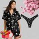 Подарунковий набір Victoria's Secret Піжама Сатинова Satin Short Pajama Set + Трусики стрінги Printed High-Leg Thong Panty &mdash; фото , вигляд з різних ракурсів
