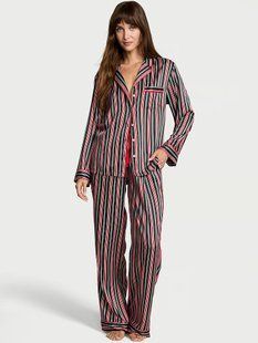 Піжама Сатинова  Victoria's Secret Satin Long Pajama Set &mdash; основне фото товару, вигляд спереду