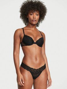 Кружевные Трусики Victoria&rsquo;s Secret Posey Lace Lace-up Thong Panty 26645403 фото