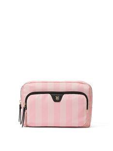 Косметичка Victoria's Secret Travel Makeup Pouch Pink Stripe &mdash; основне фото товару, вигляд спереду