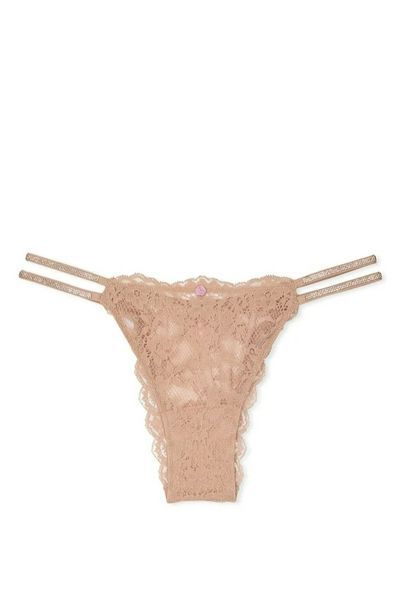 Трусики бразиліани Victoria's Secret Double Shine Strap Lace Brazilian Panty &mdash; основне фото товару, вигляд спереду