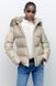 Куртка жіноча Zara Water and Wind Protection Puffer Jacket With a Detachable Hood, Бежевий, L