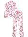Піжама Сатинова  Victoria's Secret Glazed Satin Long Pajama Set Coconut White & Lipstick Kisses &mdash; фото , вигляд з різних ракурсів