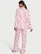 Піжама Сатинова  Victoria's Secret Glazed Satin Long Pajama Set Coconut White & Lipstick Kisses &mdash; фото , вигляд з різних ракурсів